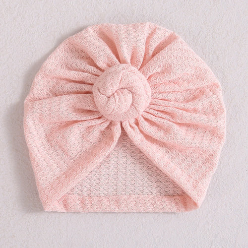 Solid Donut Turban Baby Girl Cap Winter Warm Infant Hat Elastic Child