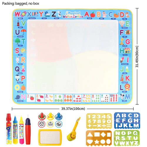 100x80CM Magic Water Drawing Mat with Reusable Magic Pens, Drawing