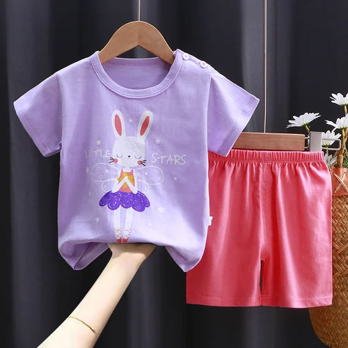 0-4year Girls clothes set kids Clothes Summer Girl T-shirt Shorts