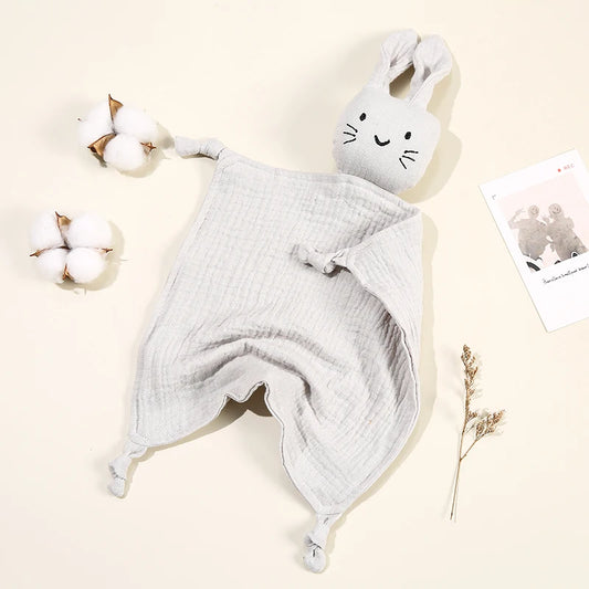 Baby Cotton Muslin Comfortable Blanket Cute Cat Doll For Infant Kids