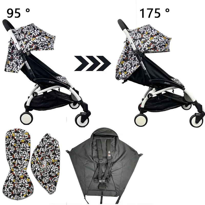 3pcs/set 175 Stroller Accessories Canopy Cover Seat Cushion For