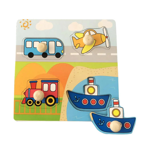 Baby Wooden Puzzles Montessori Toys 1 2 Years Toddler Toys Hand Grab