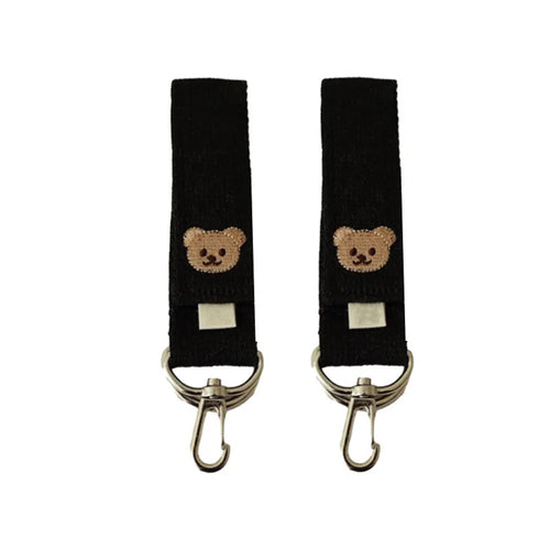 Embroidered Bear Cartoon Hook Durable Universal Pushchair Clip Baby