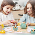 Load image into Gallery viewer, 15pcs Wooden Tea Toys Pretend Play Kitchen Accessories Food Playset
