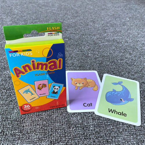 Flash Card Cognition Game Montessori Animal Fruits Body Learning