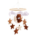 Load image into Gallery viewer, Baby Wooden Bed Bell Mobile Hanging Rattle Toys Teddy Velvet Bear
