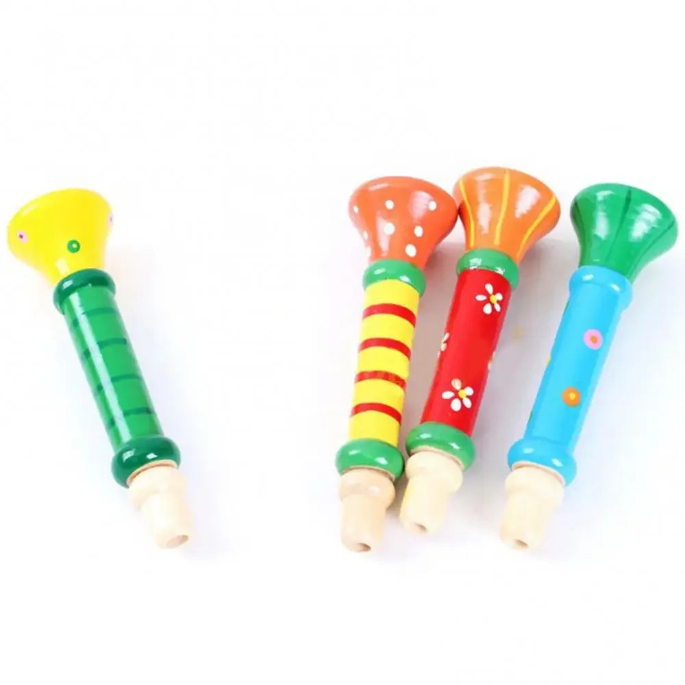 Wooden Trumpet Children Toy Horn Whistle Musical Instrument for Kids