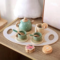 Load image into Gallery viewer, 15pcs Wooden Tea Toys Pretend Play Kitchen Accessories Food Playset
