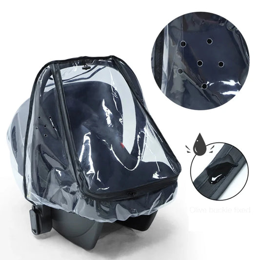 Baby Safety Seat Rain Cover Transparent EVA Baby Stroller Carriage