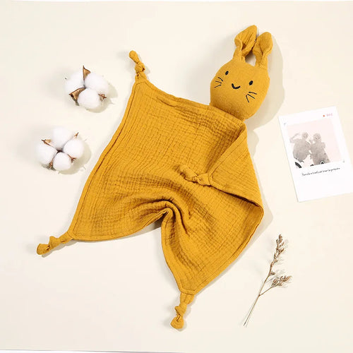 Baby Cotton Muslin Comfortable Blanket Cute Cat Doll For Infant Kids