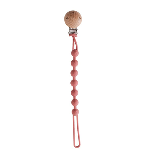 Beech Wood Chew Bead Pacifier Clips Dummy Chain Holder Newborn Soother