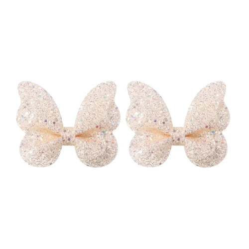 2/4/5Pcs Girls Cute Sequins Double Butterfly Hair Clip Bow Hairpins