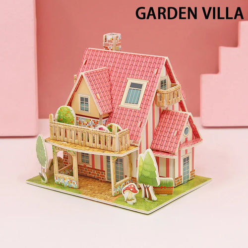 3D Paper Puzzle Montessori Miniature Houses Funny Carton Construction