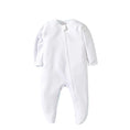 Load image into Gallery viewer, Spring Newborn Footed Pajamas Solid White Fashion Zipper Baby Clothes
