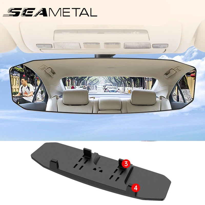 SEAMETAL Wide Angle Convex Rearview Mirror Anti Glare Car Interior