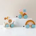 Load image into Gallery viewer, Wooden Montessori Toys Animal Block Dragging Stars Moon Surround Train
