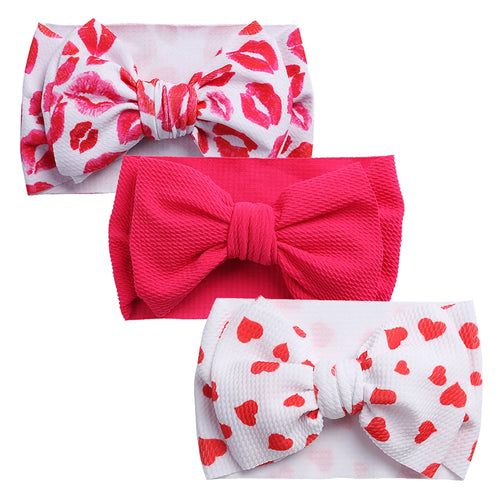 3Pcs/Lot Flower Bullet Baby Headband Cow Leopard Dot Print Headwraps