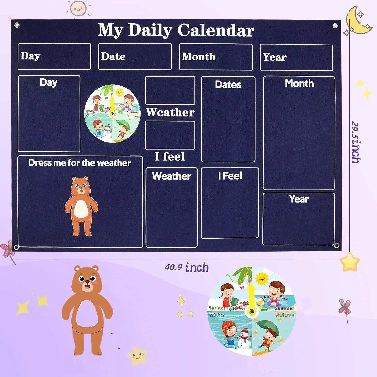 My Daily Calendar,Farm,Transportation Felt Story Board For