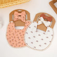 Load image into Gallery viewer, 3Pcs/Set Baby Flower Bibs & Headbands Bow Nylon Hairbands Double Side
