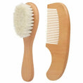 Load image into Gallery viewer, 2PCS Newborn Wool Baby Wooden Brush Comb Newborn Hair Brush Infant
