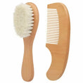 Load image into Gallery viewer, 2PCS Newborn Wool Baby Wooden Brush Comb Newborn Hair Brush Infant
