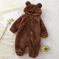 Load image into Gallery viewer, Thick Warm Baby Rompers Cute Winter Infant Jumpsuits Hooded Coral
