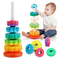 Load image into Gallery viewer, Montessori Rotating Rainbow Tower Baby Stacking Puzzle Toys Safety and
