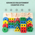 Load image into Gallery viewer, Montessori Wooden Geometric Shape Five Sets of Columns Blocks
