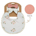 Load image into Gallery viewer, 3Pcs/Set Baby Flower Bibs & Headbands Bow Nylon Hairbands Double Side
