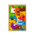 Load image into Gallery viewer, Montessori Animal Characters Transportation wooden puzzle Russian
