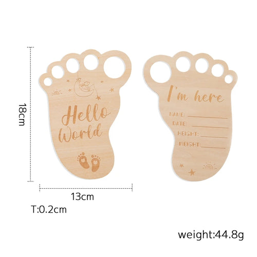 2Pcs Baby Wooden Balloon Milestone Cards Photography Accessories Baby