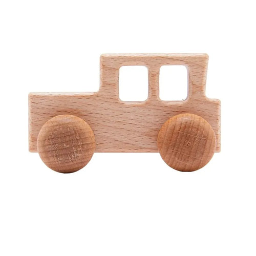 Baby Wooden Baby Toys NO Bpa  Cartoon Car Bus Montessori Toys