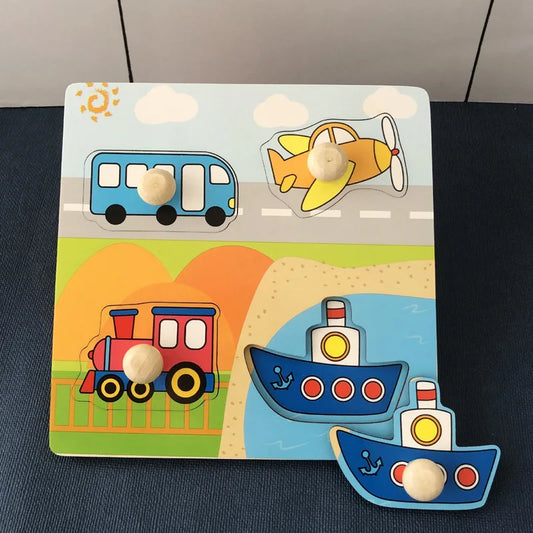 Baby Wooden Puzzles Montessori Toys 1 2 Years Toddler Toys Hand Grab