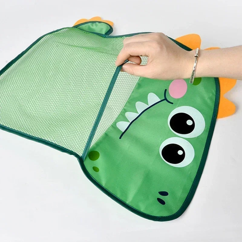 Baby Bath Toys Cute Duck Dinosaur Mesh Net Storage Bag Strong Suction