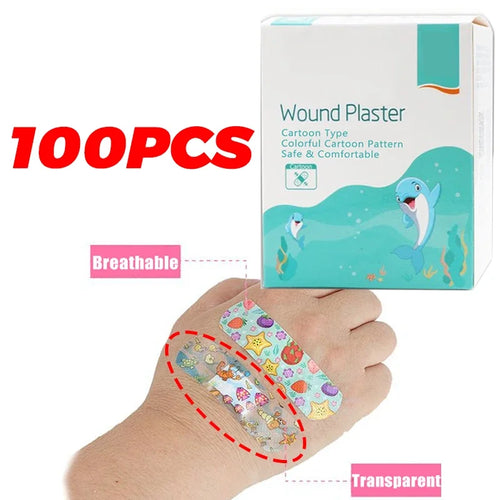 100Pcs Kids Bandages Bulk Kids Cute Cartoon Bandages Flexible Adhesive