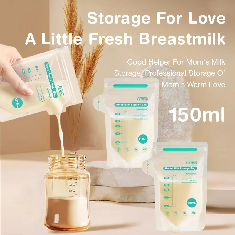 Dr.isla 30Pcs Breast milk storage bag Disposable 150ml capacity frozen