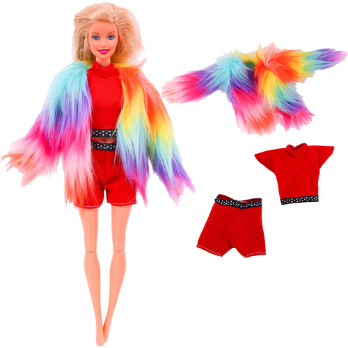 Barbies Doll Clothes Doll Dress Fashion Outfit Shirt Casual Wear Skirt