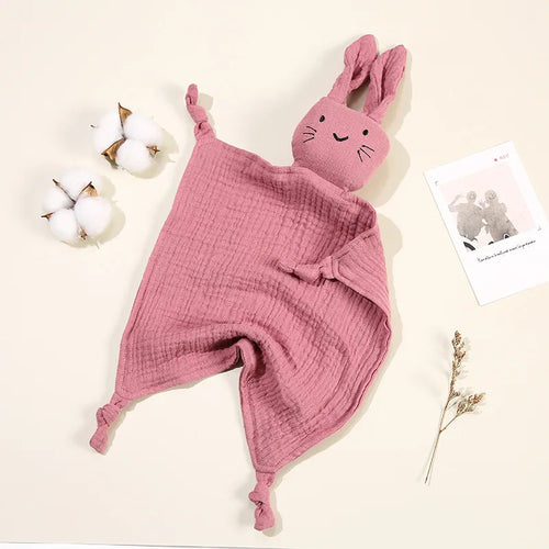 Baby Cotton Muslin Comfortable Blanket Cute Cat Doll For Infant Kids