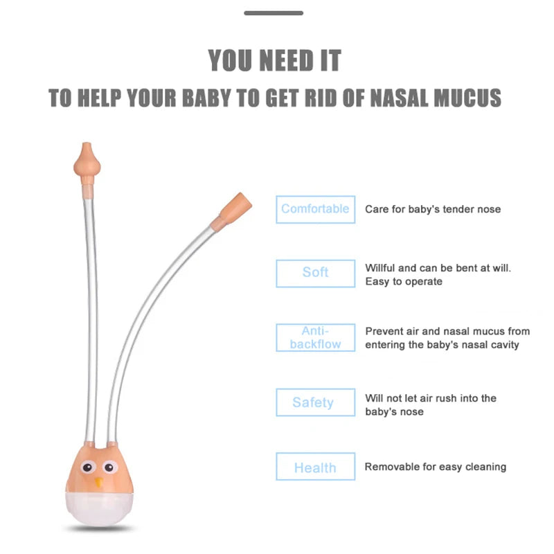 Nasal Aspirator Infant Nasal Suction Snot Cleaner Baby Mouth Suction