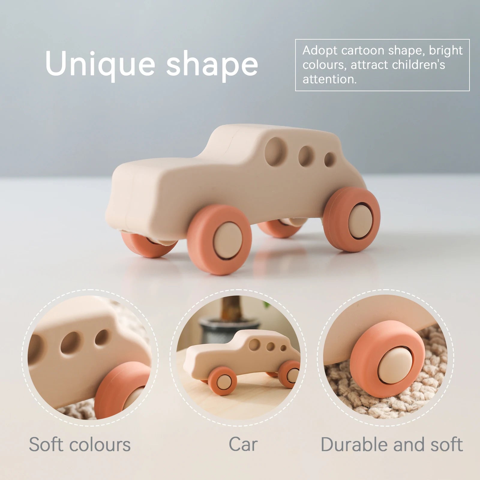 Montessori Baby Silicone Car Toys 0 12 Months Newborn Baby Things