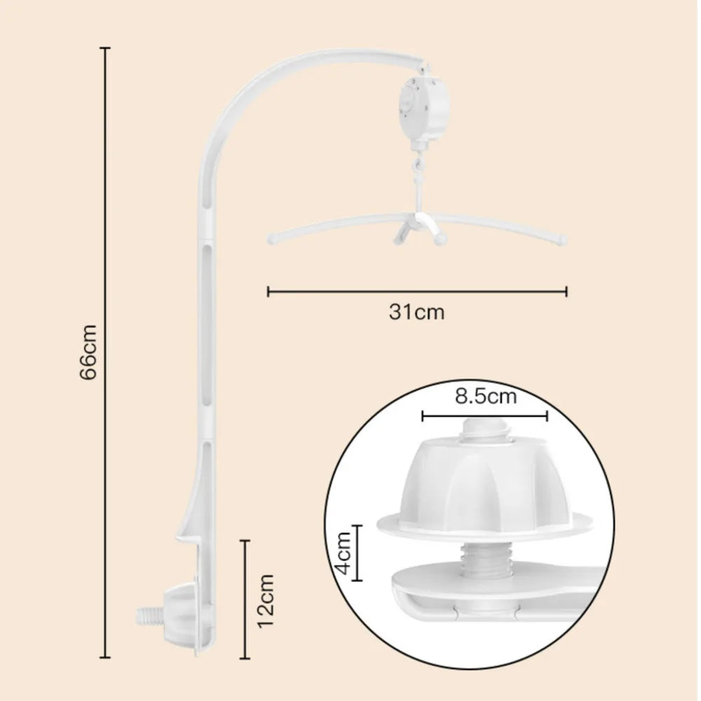 Baby Crib Mobile Bed Bell Rattle Holder 0-12 Months 360° Rotary