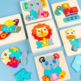 Load image into Gallery viewer, Wooden Puzzle Montessori Animals Carton Colorful Learning Education
