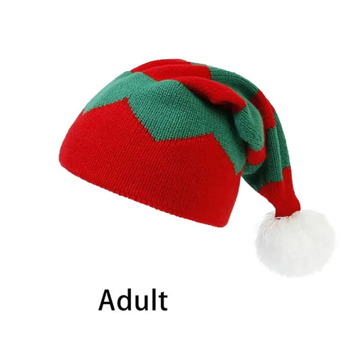 Parent-Child Christmas Hat Big Pompom Mother Kids Knit Beanie Cap