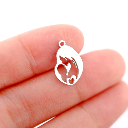 5pcs/Lot Stainless Steel Pendant Cute Baby Foot /Virgin Mary/Maternal