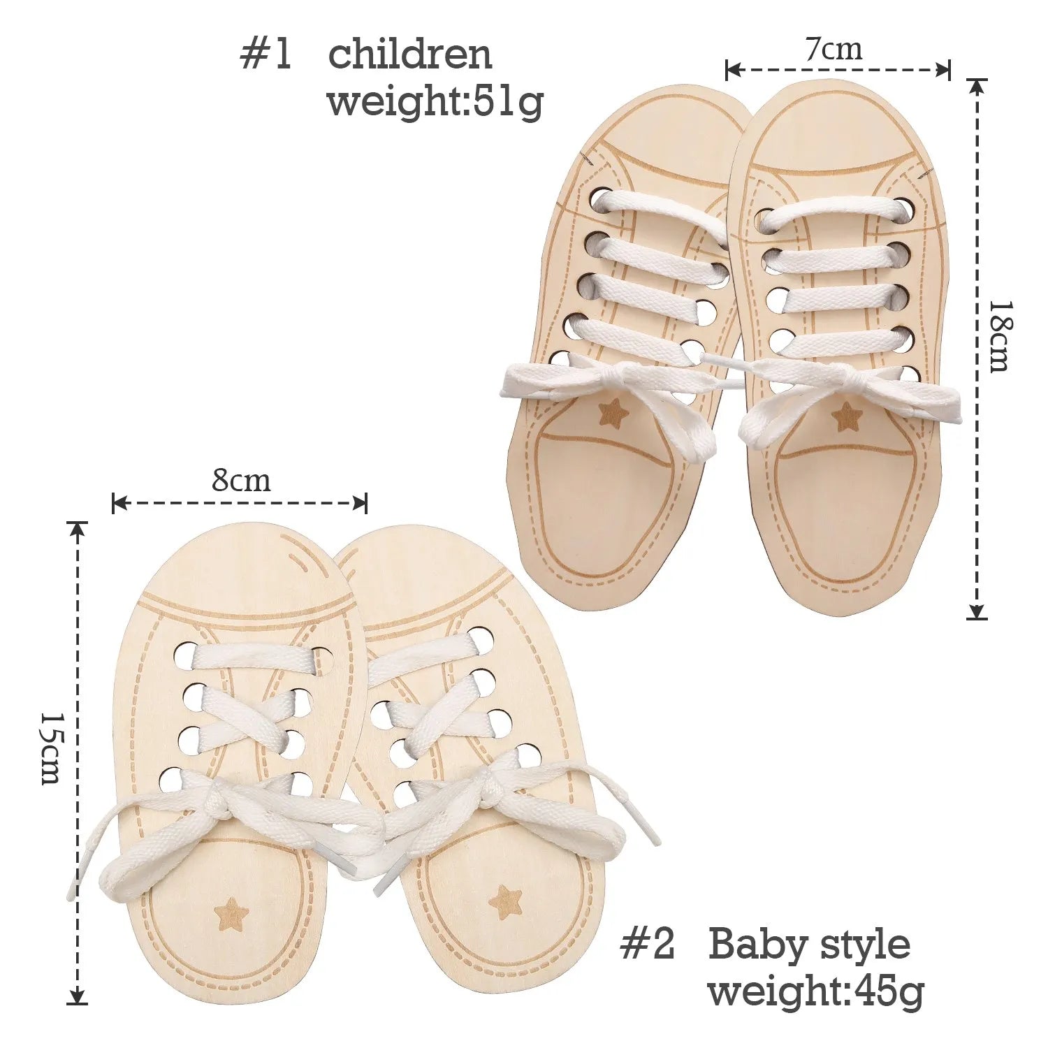 Wooden Lacing Shoe Toy Learn to Tie Laces Creative Threading Toys