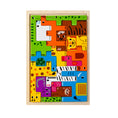 Load image into Gallery viewer, Montessori Animal Characters Transportation wooden puzzle Russian
