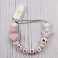 Load image into Gallery viewer, Baby Pacifier Clips Personalized Name Cartoon Dummy Nipples Holder
