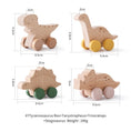 Load image into Gallery viewer, Wooden Baby Car Toys Beech Wooden Dinosaur Cartoon Car Teether
