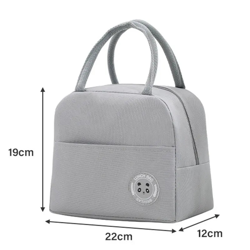 Children's Lunch Bags Solid Color Thermal Insulation Large Capacity