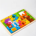 Load image into Gallery viewer, Montessori Animal Characters Transportation wooden puzzle Russian
